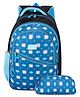 The Clownfish Brainbox Series Printed Polyester School Backpack With Pencil Pouch Cerulean Blue - 16.9 Inches