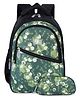 The Clownfish Brainbox Series Printed School Backpack with Pencil Pouch Forest Green - 16.9 Inches