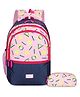 The Clownfish Edutrek Series Printed School Backpack with Pencil Pouch Rose Pink - 18.5 Inches