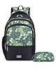 The Clownfish 33.5 L Edutrek Series  Printed School Bag With Pencil Pouch Forest Green - 18 Inches