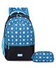 The Clownfish 33.5 L Edutrek Series  Printed School Bag With Pencil Pouch Cerulean Blue - 18 Inches