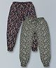 Plum Tree Pack Of 2 Seamless Ditsy Floral Printed Pants - Navy Blue & Green