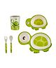 AKN TOYS Bamboo Turtle Design Fiber Dinner Set 5 Pcs (Color & Design May Vary)