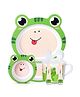 AKN TOYS Froggy Design Eco Friendly Bamboo Fiber Dinner Set for Weaning (Color & Design May Vary))