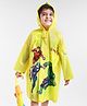 Babyhug Full Sleeves Hooded Raincoat Avengers Print - Yellow