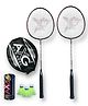AXG NEW GOAL Scratch Resistant A 2000 Badminton Racquets Set Of 2 with 3 Plastic Shuttles - Maroon