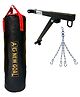 AXG NEW GOAL 3ft Eloquent Unfilled SRF Punching Bag with Wall Stand & Hanging Chain Boxing Kit - Black