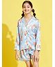 Cherry & Jerry Full Sleeves Hot Air Balloon Printed Night Suit - Blue