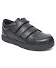 Fresh1947Feet Triple Strap Velcro Closure Leather School Shoes - Black