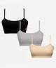 SillySally Pack Of 3 Non Wired & Non Padded Heart Placement Printed Training Bra - Grey Black & Beige