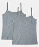SillySally Pack Of 2 Sleeveless Solid Camisoles - Grey Melange
