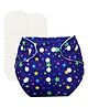 Deedry Reusable Adjustable Cloth Diapers with 2 Inserts Star Print - Navy Blue