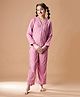 Cherry & Jerry Full Sleeves Awning Pin Striped Night Suit -Pink