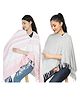 Nene Mother's Multi g Purpose Large Size Nursing Feeding Scarf Wrap Stole Solid Pack of 2 - Pink & Grey