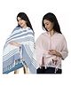 Nene Mother's Multi-Purpose Large Size Nursing Feeding Scarf Wrap Stole Stripes Pack of 2 - Multicolor