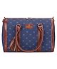 The Clownfish Lorna Tapestry Handicraft Fabric & Faux Leather Handbag Spade - Blue