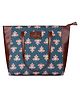 The Clownfish Valentine Printed Handicraft Fabric & Faux Leather Handbag Bag - Green