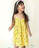 Campana Sleeveless Butterfly Printed Dress - Yellow