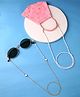 Yellow Chimes Sunglasses or Face Mask Chain with White Beads Pack of 2 - Golden & White