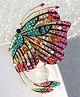 Yellow Chimes Butterfly Shaped Fashionable Brooch - Multicolor