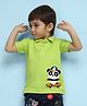 NUSYL Half Sleeves Printed Panda Printed Polo Tee - Lime Green