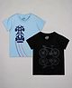 The Sandbox Clothing Co Pack Of 2 Half Sleeves Racer Sports Theme & Bicycle Printed Tees - Blue And Black