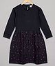 The Sandbox Clothing Full Sleeves Stars Printed Fit & Flare Dress - Black