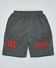 Hrit 100% Cotton Champ Embroidered Shorts - Grey