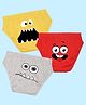 NUSYL Pack Of 3 Emoticons Printed Briefs - Yellow Red & Grey