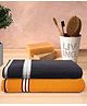 Athom Living Popcorn Textured Solid Bath Towel Pack Of 2 - Black & Yellow