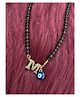 Digital Dress Room Gold Plated M Letter Alphabet With Blue Evil Eye Charm Pendant Short Mangalsutra - 10 g