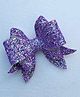 FOLLOW THE NEEDLE Glitter Tail Bow Designed Hair Clip - Purple