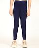 Zion Full Length Solid Leggings - Navy Blue