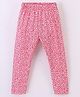 Fido Single Jersey Cotton Knit Full Length Leggings Floral Print - Pink