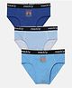 Mackly Set Of 3 Tiger Printed & Striped Briefs - Blue