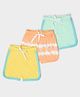 Mi Arcus  Cotton Tie & Dye & Solid Shorts Pack of 3 Yellow & Blue