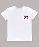 KAVEE 100% Pure Cotton Bio Washed  Half Sleeves Pocket Bike Printed Tee -White