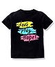 KAVEE 100% Pure Cotton Bio Washed  Half Sleeves Love Pay Hope Printed Tee - Black