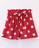 CrayonFlakes All Over Polka Dots Printed Belted Shorts - Red