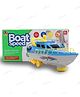 Vijaya Impex Bump and Go Musical Speed Boat Toy With Light and Music - Blue & White
