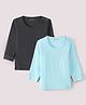 Kanvin Cotton Modal Full Sleeves Thermal Vest Pack of 2 - Aqua & Charcoal