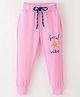 Olio Kids Cotton Sinker Full Length Lounge Pant Text Print - Light Pink