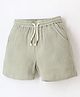 Cherry Crumble By Nitt Hyman Solid Shorts With Side Pockets - Olive Green