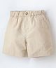 Cherry Crumble By Nitt Hyman Solid Shorts With Side Pockets - Beige
