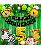 Bubble Trouble 5th Birthday Decoration Items For Boys Jungle Theme - 52Pcs