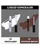 KINDED Creamy Matte Liquid Concealer Full Coverage Colour Corrector White Light & Contour Brown Pack of 2 - 6 ml Each