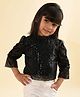 Lilpicks Couture  Three Fourth Puff Sleeves Sequin Embellished Party Top - Black