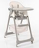 High Chair with Footrest Safety Harness & Storage Without Cushion - White| Adjustable Double Food Tray| Reclining Backrest| Adjustable Height| Freestanding when Folded| Storage Basket| 5 Point Safety Harness| Wheels with Lock
