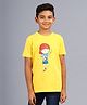 Zion  Half sleeves Graphic Printed Crew Neck T Shirt-Yellow