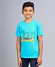 Zion Boys Half Sleeves Beach Party Print Crew Neck T Shirt - Turquise